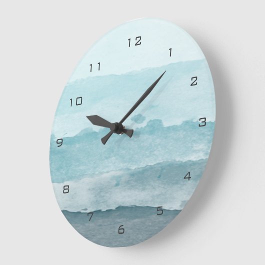 Abstract waterverf blauw zee grote klok (Hoek)