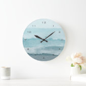 Abstract waterverf blauw zee grote klok (Huis)