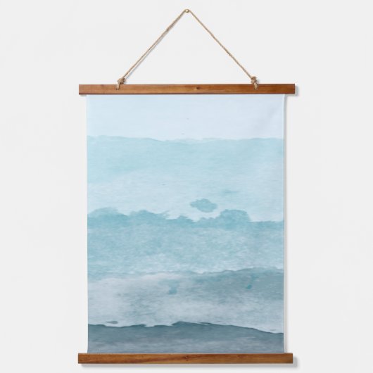 Abstract waterverf blauw zee hangend wandkleed (Voorkant)