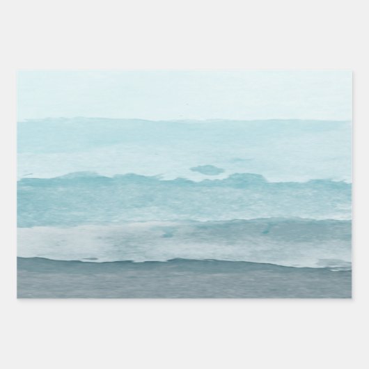 Abstract waterverf blauw zee inpakpapier vel (Voorkant 2)