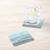 Abstract waterverf blauw zee kartonnen onderzetters (Insitu)