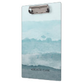 Abstract waterverf blauw zee klembord (Links)