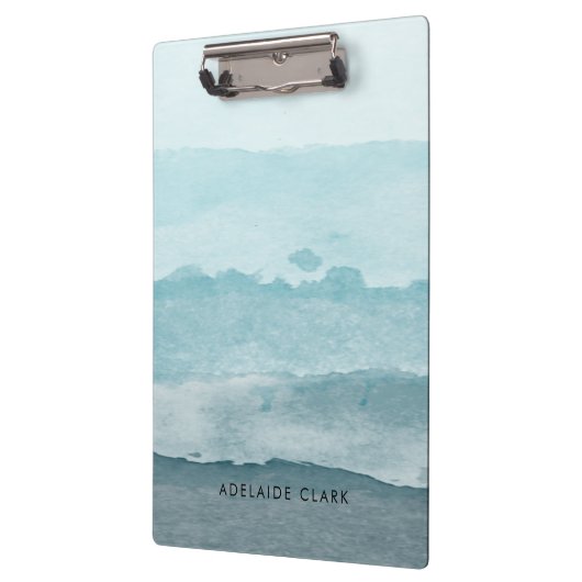 Abstract waterverf blauw zee klembord (Links)
