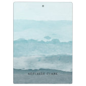 Abstract waterverf blauw zee klembord (Achterkant)