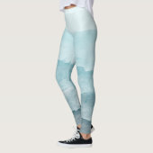 Abstract waterverf blauw zee leggings (Links)