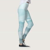 Abstract waterverf blauw zee leggings (Rechts)