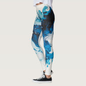 Abstract waterverf blauw zee leggings (Links)
