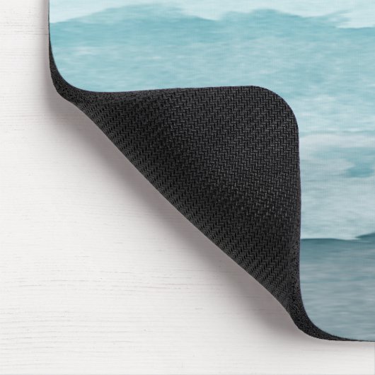 Abstract waterverf blauw zee muismat (Hoek)