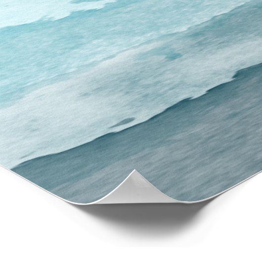 Abstract waterverf blauw zee poster (Hoek)