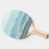 Abstract waterverf blauw zee tafeltennisbatje (Zijkant)