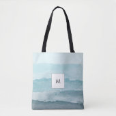 Abstract waterverf blauw zee tote bag (Voorkant)