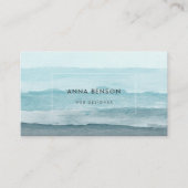Abstract waterverf blauw zee visitekaartje (Voorkant)