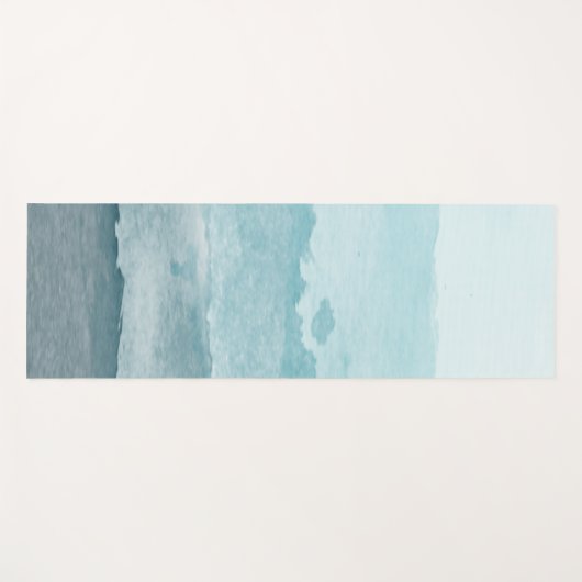 Abstract waterverf blauw zee yogamat (Voorkant (horizontaal))