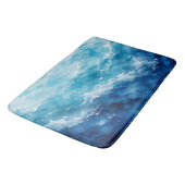 Abstract Waterverf Blauwe Oceaan Zee Badmat (Gekanteld)