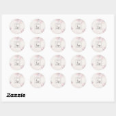 Abstract Waterverf Bloemig Zakelijk Logo met Roze  Ronde Sticker (Vel)