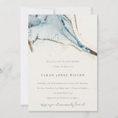 Abstract Waterverf Blue Gold Beachy Baby shower Kaart (Voorkant)