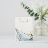 Abstract Waterverf Blue Gold Earring Ketting Visitekaartje (Staand voorkant)