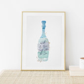 Abstract Waterverf Blue Ocean Message in a Bottle Poster