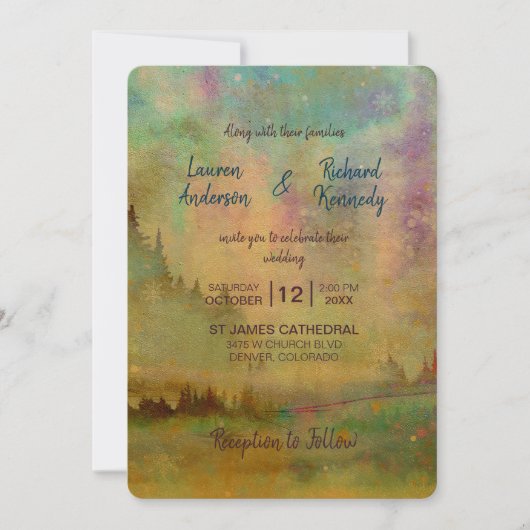 Abstract Waterverf Bodembos Weddenschap Kaart (Voorkant)