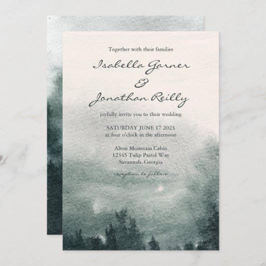 Abstract Waterverf boslandschap Kaart (Voorkant / Achterkant)