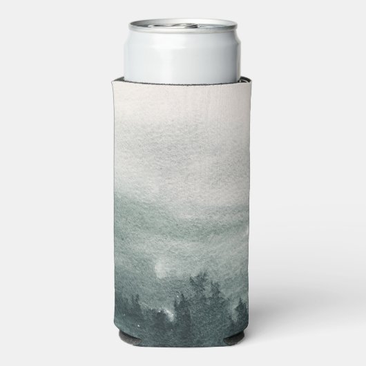 Abstract Waterverf boslandschap Seltzer Blikjeskoeler (Seltzer Achterkant)