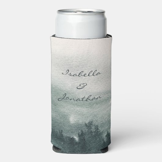 Abstract Waterverf boslandschap Seltzer Blikjeskoeler (Seltzer Voorkant)