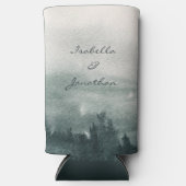 Abstract Waterverf boslandschap Seltzer Blikjeskoeler (Voorkant)