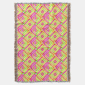 Abstract waterverf geometrisch roze groen patroon deken (Voorkant Verticaal)