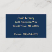 Abstract Waterverf goud op Navy Blue Visitekaartje (Achterkant)