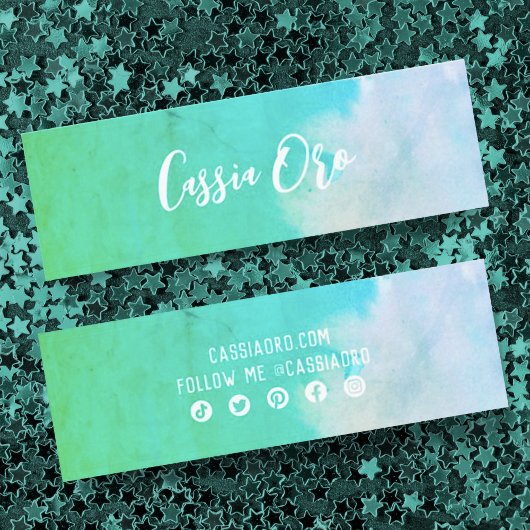 Abstract Waterverf Groen aangepast pictogram Socia Mini Visitekaartje