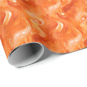 Abstract waterverf in oranje cadeaupapier (Rol Hoek)