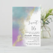 Abstract waterverf inktgoud modern script kaart (Staand voorkant)