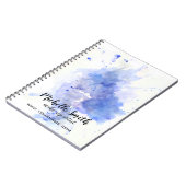 Abstract waterverf lichtblauwe spatpenseelstreek notitieboek (Linkerzijde)