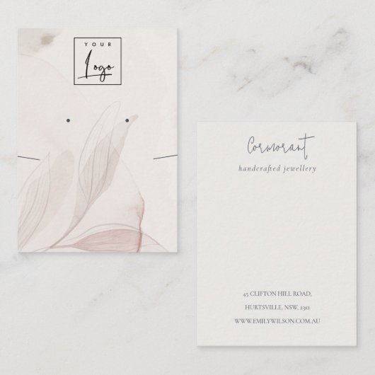 Abstract Waterverf Logo Verdien Ketting Visitekaartje (Voorkant / Achterkant)