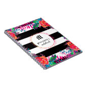 Abstract waterverf met zwarte streep notitieboek (Rechterzijde)