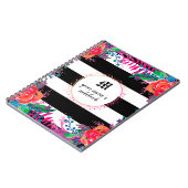 Abstract waterverf met zwarte streep notitieboek (Linkerzijde)