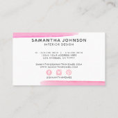 Abstract Waterverf Oranje roze Paars ontwerp Visitekaartje (Achterkant)