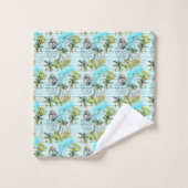 Abstract Waterverf palmstructuurpatroon Bad Handdoek (Wasdoekje)