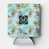 Abstract Waterverf palmstructuurpatroon Blikjeskoeler (Voorkant)