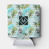 Abstract Waterverf palmstructuurpatroon Blikjeskoeler (Achterkant)