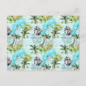 Abstract Waterverf palmstructuurpatroon Briefkaart (Voorkant)