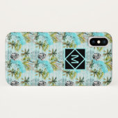 Abstract Waterverf palmstructuurpatroon Case-Mate iPhone Case (Achterkant (horizontaal))