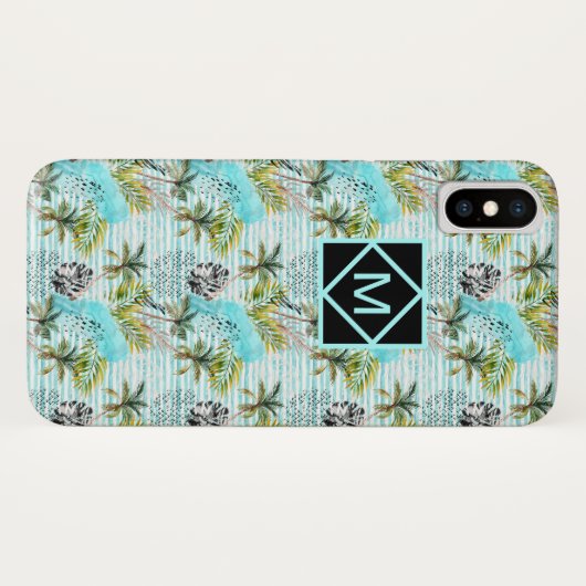 Abstract Waterverf palmstructuurpatroon Case-Mate iPhone Case (Achterkant (horizontaal))