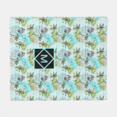 Abstract Waterverf palmstructuurpatroon Fleece Deken (Voorkant (Horizontaal))