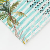 Abstract Waterverf palmstructuurpatroon Fleece Deken (Hoek)