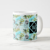 Abstract Waterverf palmstructuurpatroon Grote Koffiekop (Voorkant rechts)