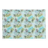 Abstract Waterverf palmstructuurpatroon Kussensloop (Achterkant-Rechts)