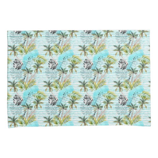 Abstract Waterverf palmstructuurpatroon Kussensloop (Voorkant-Rechts)
