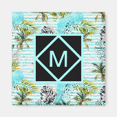 Abstract Waterverf palmstructuurpatroon Magneet (Voorkant)