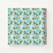 Abstract Waterverf palmstructuurpatroon Notitieboek (Achterkant)